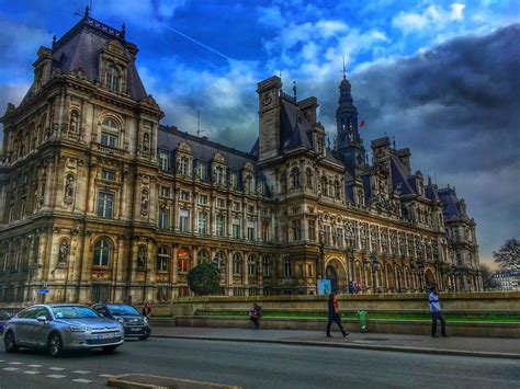 paris france  hotel de ville city hall landmark  flickr
