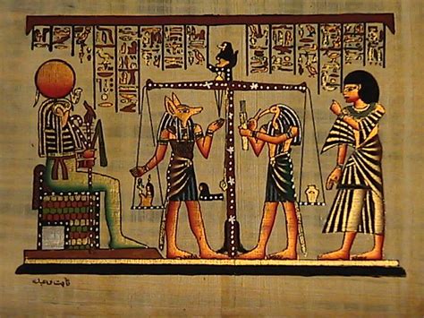 Egyptian Papyrus Weighing Of The Heart Ra Anubis Thoth