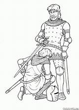 Coloring Knight Knighted Crusade Pages Knights Soldiers sketch template