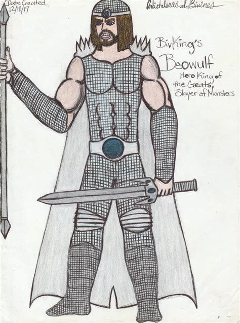beowulf hero king of the geats slayer of monsters drawing by isaac