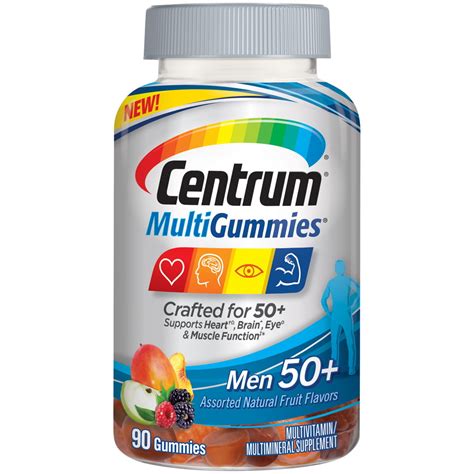 centrum men  multigummies  count assorted natural fruit flavors multivitamin
