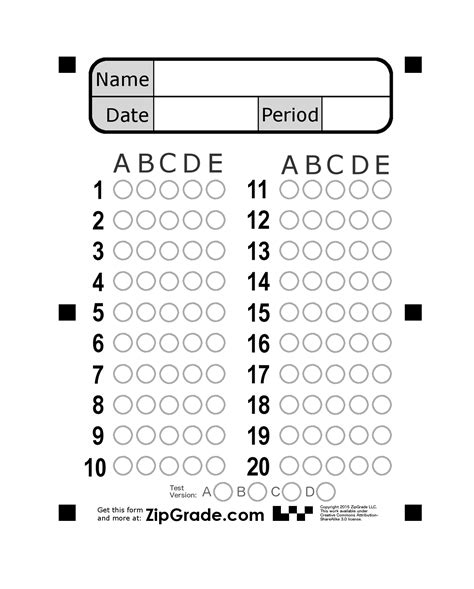 blank answer sheet template perfect template ideas