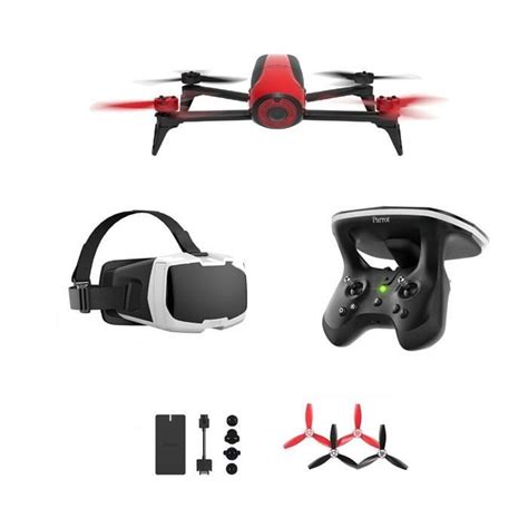 drone parrot bebop  rouge pack fpv achat vente drone cdiscount