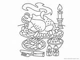 Pages Thanksgiving Coloring Table Feast Tabernacles Repas Coloriage Getdrawings Drawing Template sketch template