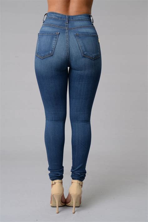 classic high waist skinny jeans medium blue wash