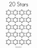 Coloring Stars Pages Printable Numbers Counting Twistynoodle sketch template