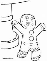 Gingerbread Man Shrek Coloring Pages Para Colorear Dibujos Gingy Sheet sketch template