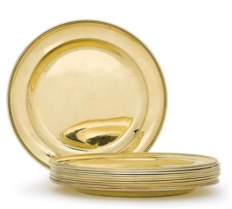 silver gilt plates