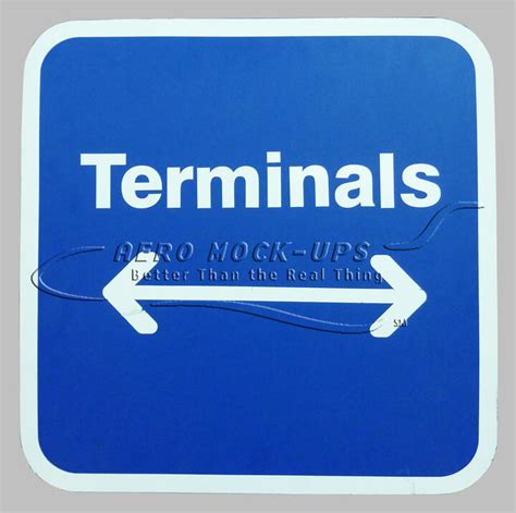 airport terminal signs blue aero mock ups