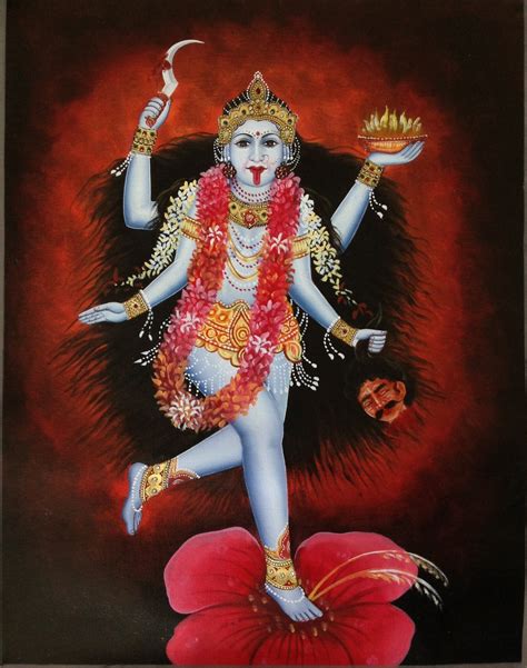 Kali Ma Goddess Painting Handmade Hindu Ethnic Oil Canvas