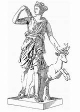 Coloring Artemis Greek Godess Mythology Pages sketch template