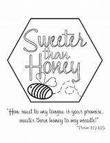 Sweeter Honey Than Coloring Verse Scripture Resources Theme sketch template