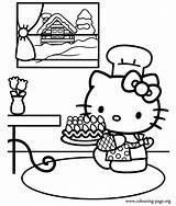 Coloring Kitty Hello Cooked Cake Print Pdf sketch template