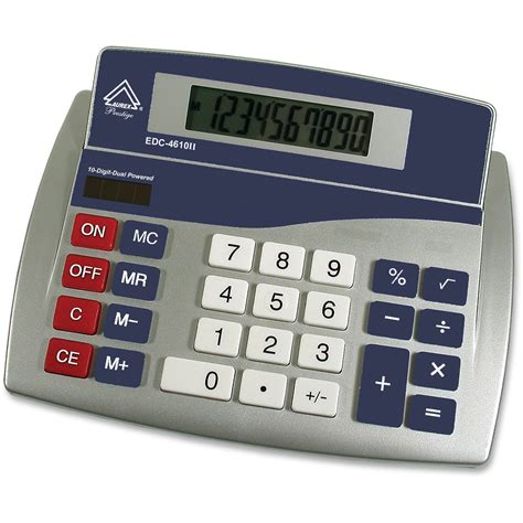 aurex big number display  digit calculator silver blue madill  office company