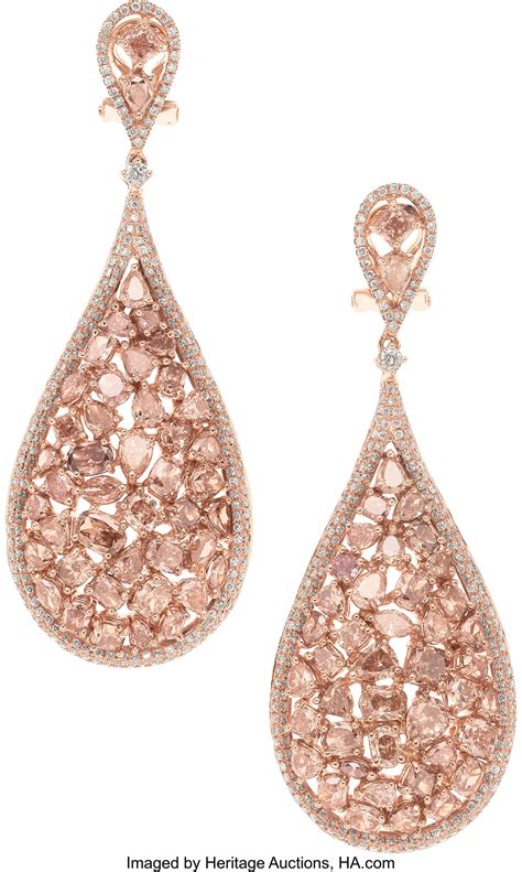 fancy diamond gold earrings estate jewelry earrings lot