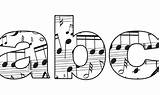 Nuty Litery Muzyka Małe Cyfry sketch template