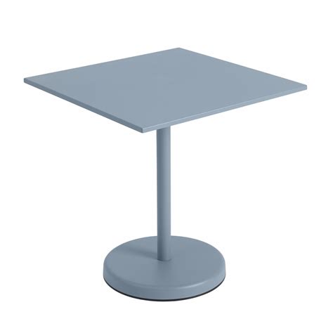 table 70x70 pale blue linear steel