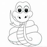 Snake Coloring Pages Cobra Drawing Printable King Animal Rattlesnake Kids Line Drawings Color Template Baby Mamba Colouring Diamondback Western Snakes sketch template