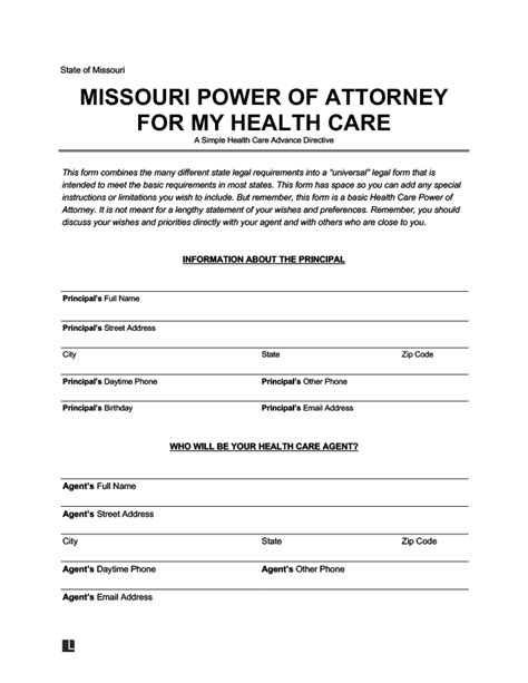 printable missouri monor child power  attorney form printable