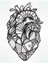 Coloring Pages Heart Printable Adult Tattoo Valentines Drawing Human Cry Later Now Cool Drawings Line Adults Sketch Lungs Geometric Laugh sketch template