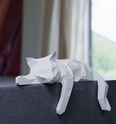 papercraft diy template oscar  cat behance