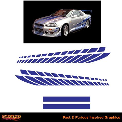 fast  furious silver skyline inspired decals hellbound graphics