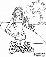 Barbie Hawaii Coloring Topcoloringpages Sheet sketch template