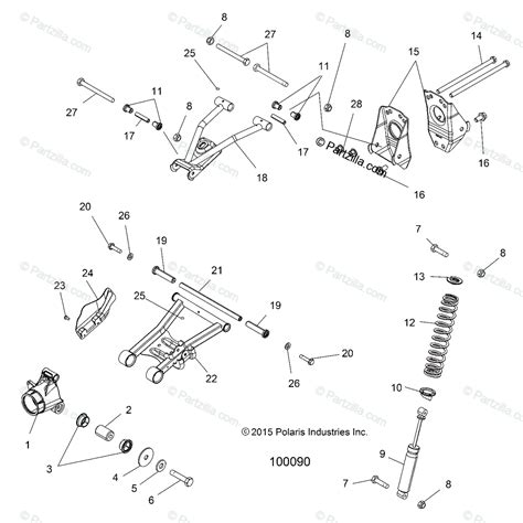 polaris atv  oem parts diagram  suspension rear aseabbseebbsegb