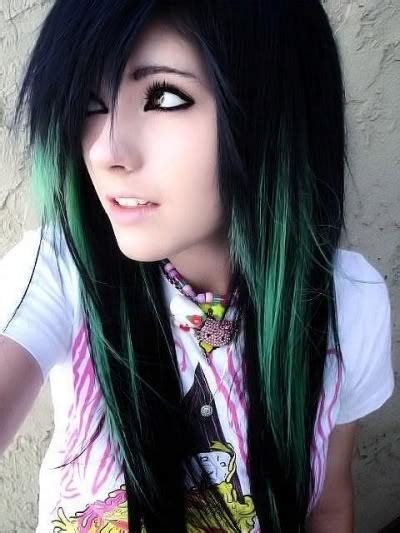 green and black hair cute emo girl hairstyles emo hair emo scene hair