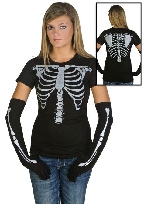 womens skeleton costume t shirt