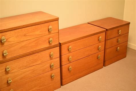 vintage stag light teak  plan era bedroom furniture chest