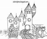 Castle Coloring Pages Drawing Cartoon Haunted Kids Simple Palace House Printable Draw Getcolorings Getdrawings Print sketch template