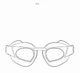 Goggles Swimming Coloring Template Pages Sketch sketch template