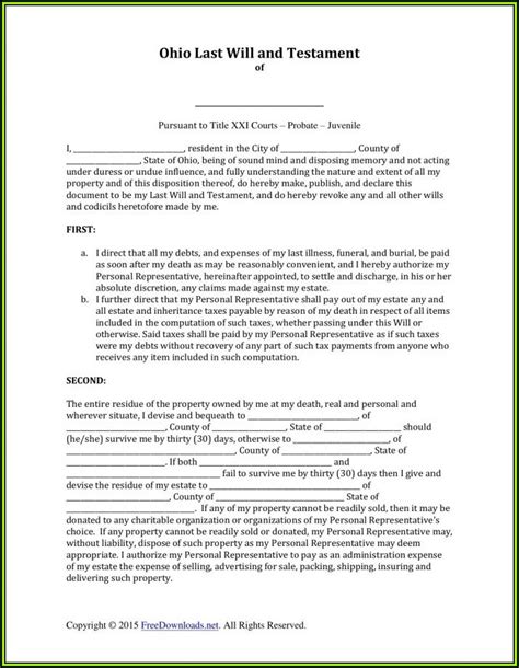 printable    testament forms canada form resume