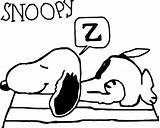Snoopy Sleep Coloring Wecoloringpage Pages sketch template