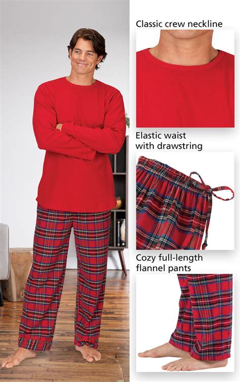 Stewart Plaid Thermal Top Men S Pajamas In Flannel Pajamas