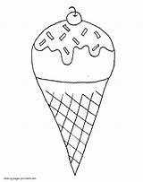 Ice Cream Coloring Pages Printable Cones Color Print Food Kids Sundae sketch template