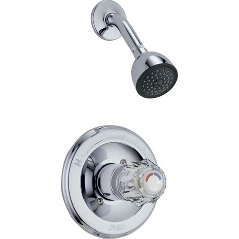 upc  delta shower hardware monitor   handle shower faucet  chrome grey