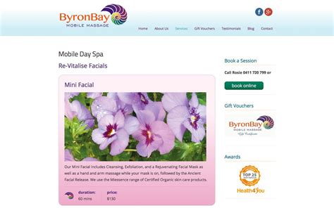 byron bay mobile massage evolving media website design