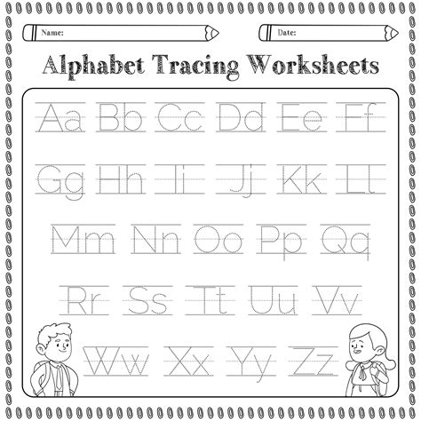 basic alphabet worksheet  kindergarten