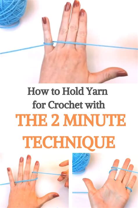 hold yarn  crochet    minute technique beginner