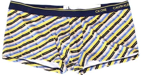 Calvin Klein Underwear Size Xl Striped Logo Print Boxer In Yellow For