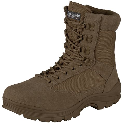 mil tec aspect zip securite police combat boots armee hommes chaussures brown ebay