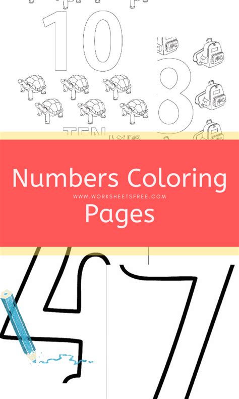 numbers coloring pages worksheets