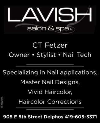 specializing  nail applications lavish salon spa