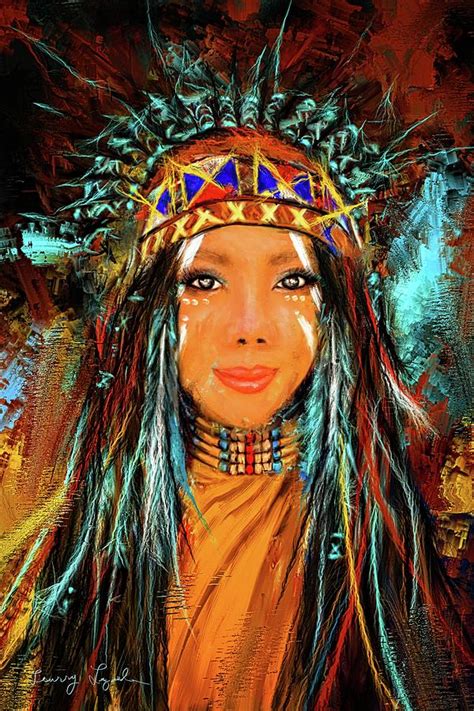 Colorful Native American Woman Painting By Lourry Legarde Fine Art