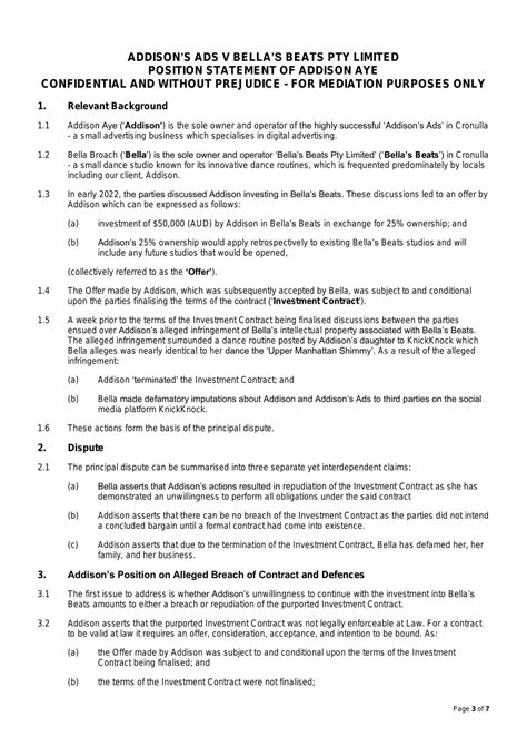 position statement jurd resolving civil disputes unsw thinkswap