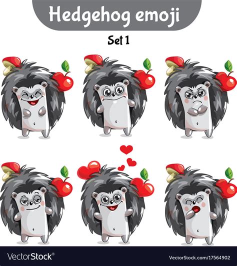 set cute hedgehog characters set  royalty  vector image