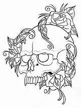 Coloring Skull Pages Tattoo Choose Board Wings Vikingtattoo Crosses Roses Outline Deviantart sketch template