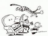 Calvin Hobbes Coloring Pages Colouring Johnson Football Popular Library Clipart Template Coloringhome sketch template